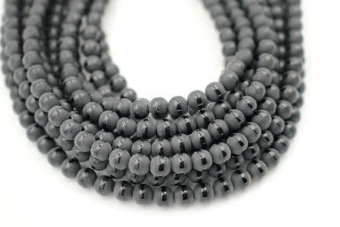 Matte Black Onyx Gemstone Beads, 8mm, Round